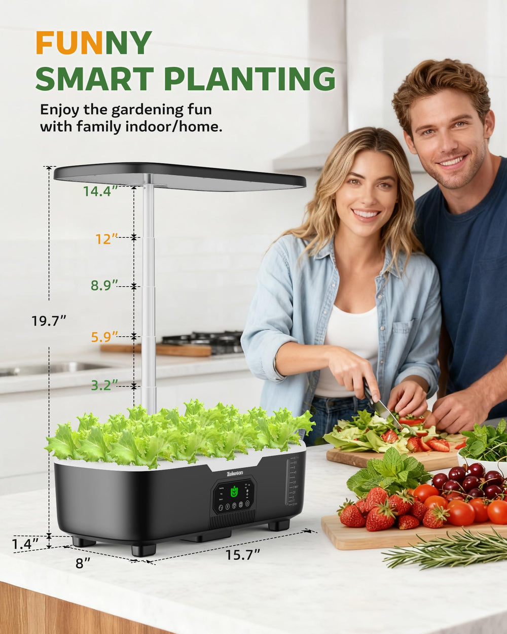 Zekeson lifestyle on kitchen counter showcasing fresh herbs for cooking benefit