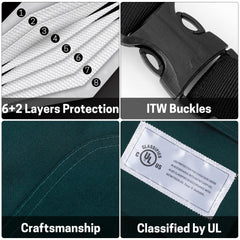 ZELARMAN waist closure detail demonstrating adjustable fit and secure fastening