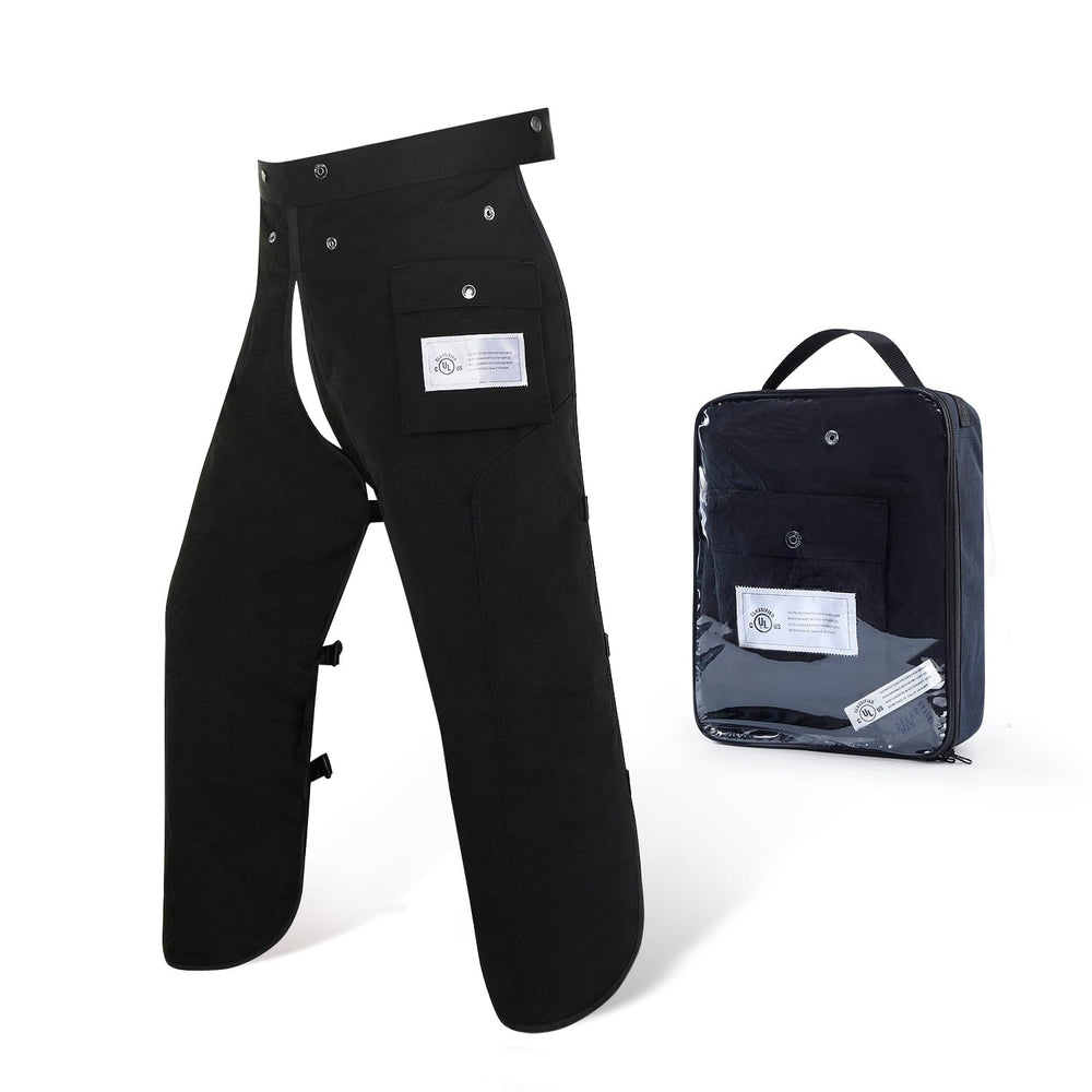 ZELARMAN front apron view showing full waist-to-ankle protection and coverage benefit