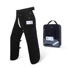 ZELARMAN front apron view showing full waist-to-ankle protection and coverage benefit