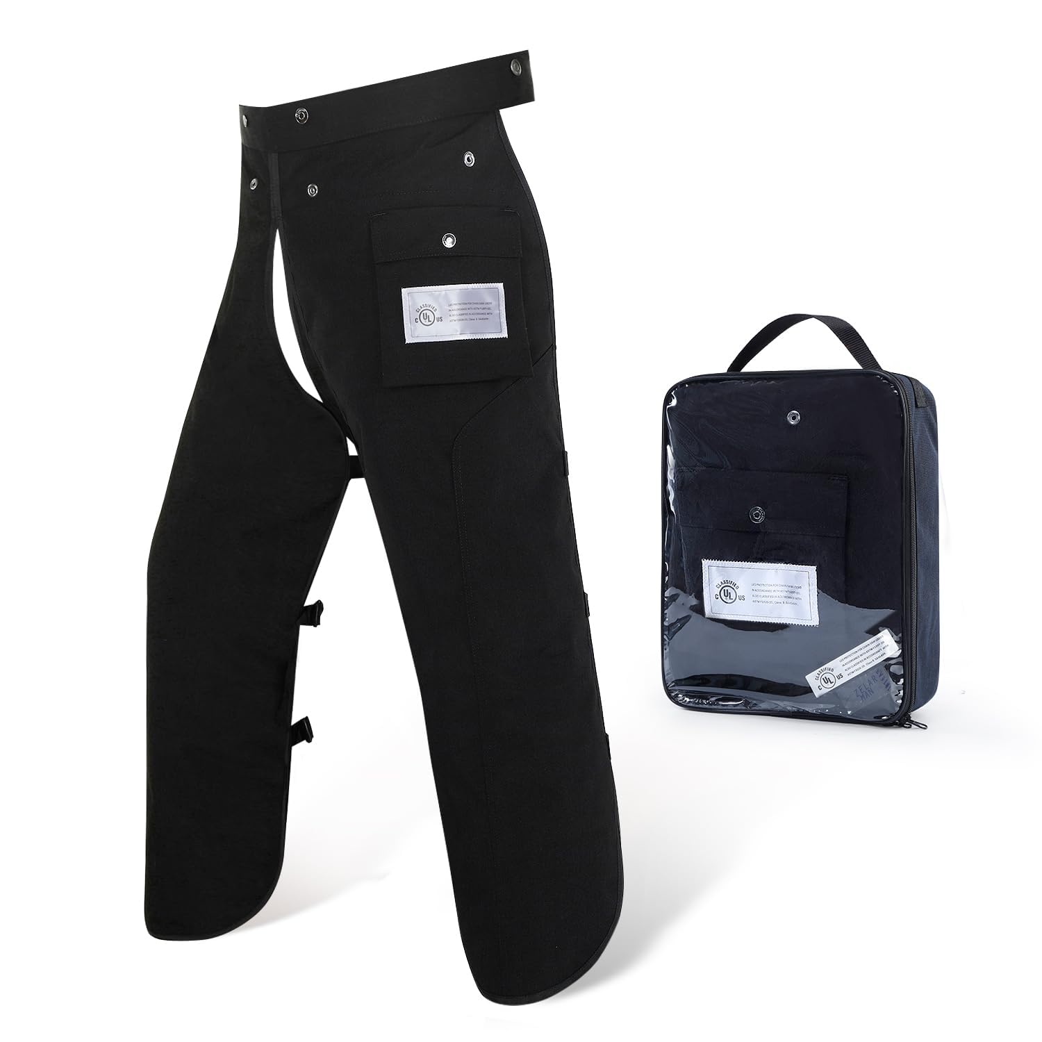 ZELARMAN front apron view showing full waist-to-instep protection and easy access