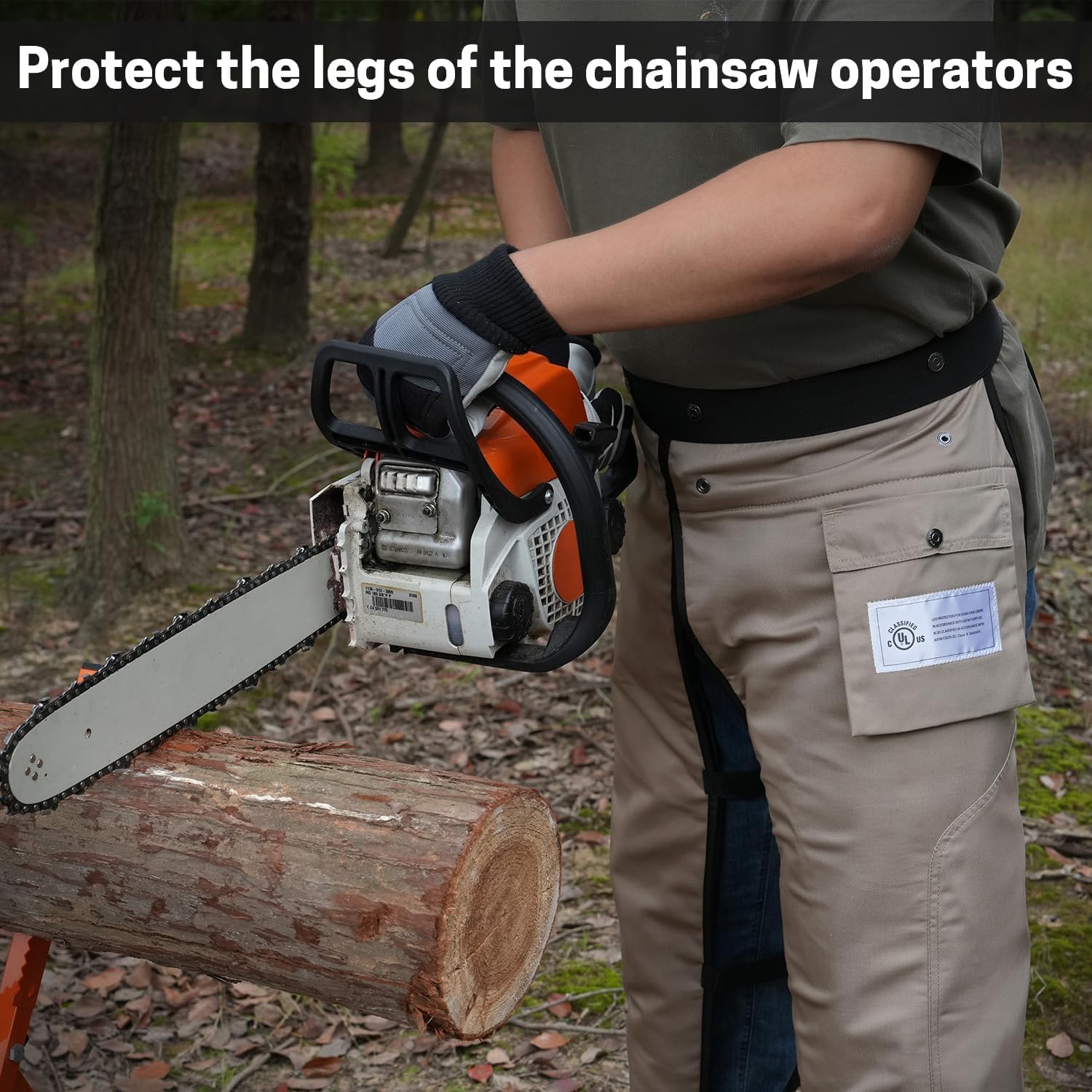 ZELARMAN applied use on a logger demonstrating protective coverage