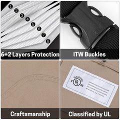 ZELARMAN adjustable waist buckle close-up for secure customized fit