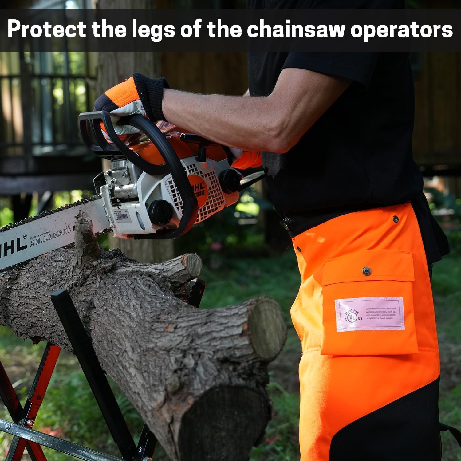 ZELARMAN worn by logger in forest showing real-world protection and mobility
