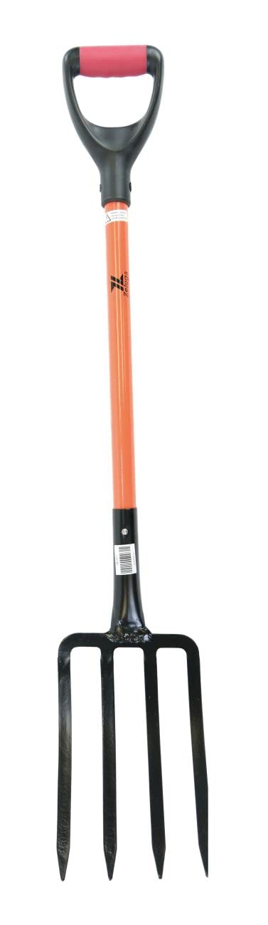Zeluga front view of four-tine spading fork showing overall shape and balance