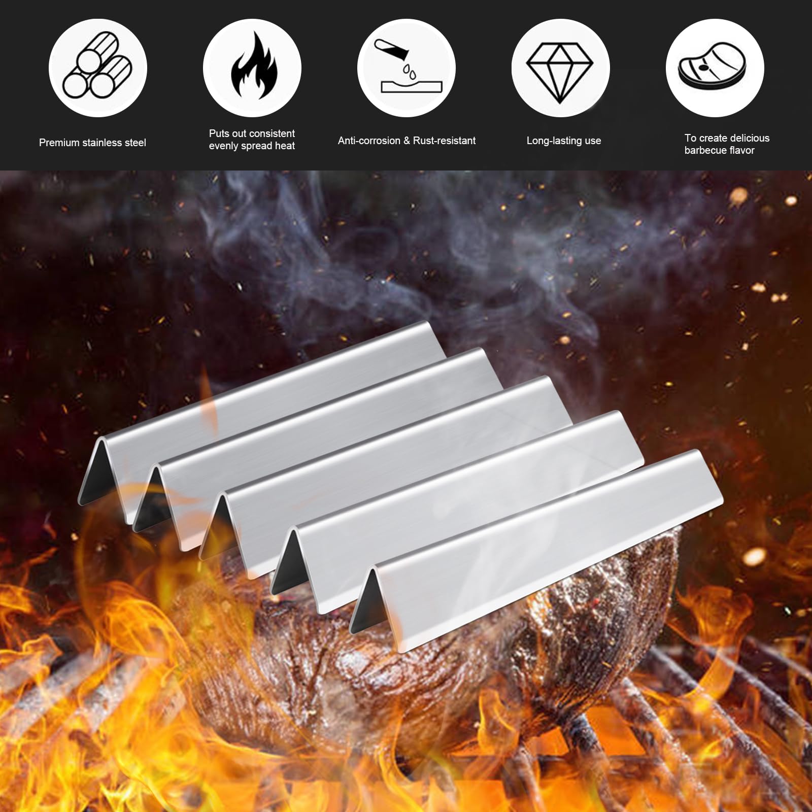 Zemibi bars vaporizing drippings to add smoky flavor while reducing flare-ups