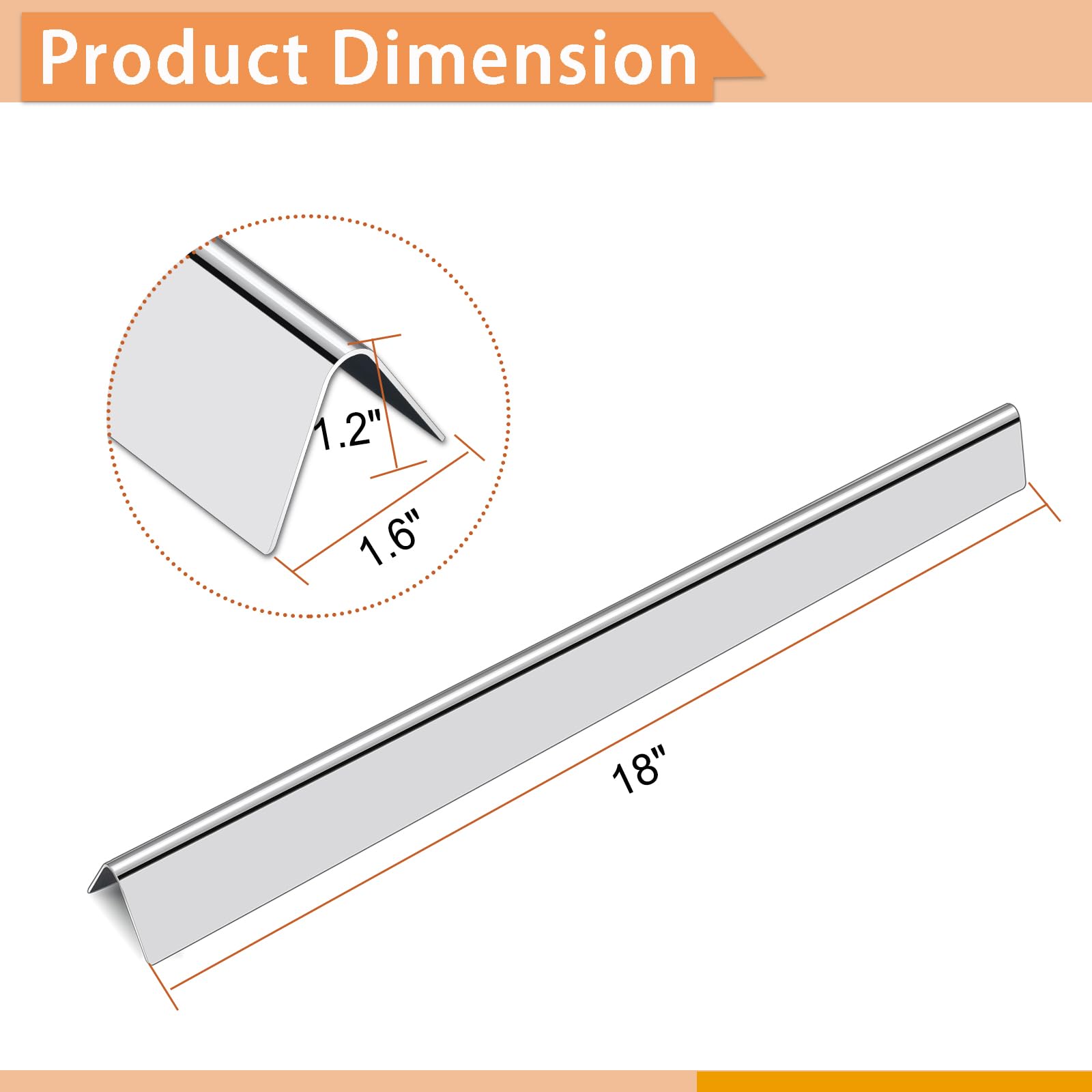 Zemibi stainless-steel flavorizer bar close-up showing thickness and durable finish benefit