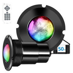 Zenhagu front view pool light showing compact nicheless design and bright output
