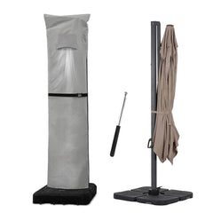 Zenicham front view of cantilever umbrella cover showing full protection benefit