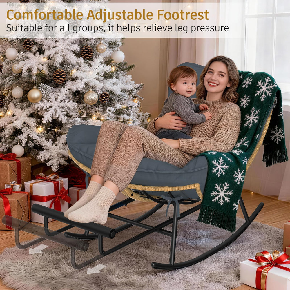 ZENPETIO detailed view of integrated footrest providing full-leg relaxation