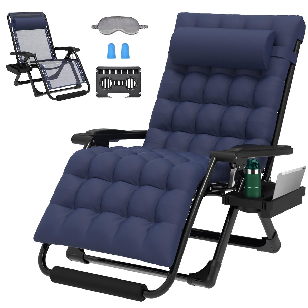 ZENPETIO front view oversized chair showing wide seat and stable frame for comfort