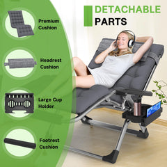 ZENPETIO in-use in backyard with user reclining to show outdoor relaxation benefit