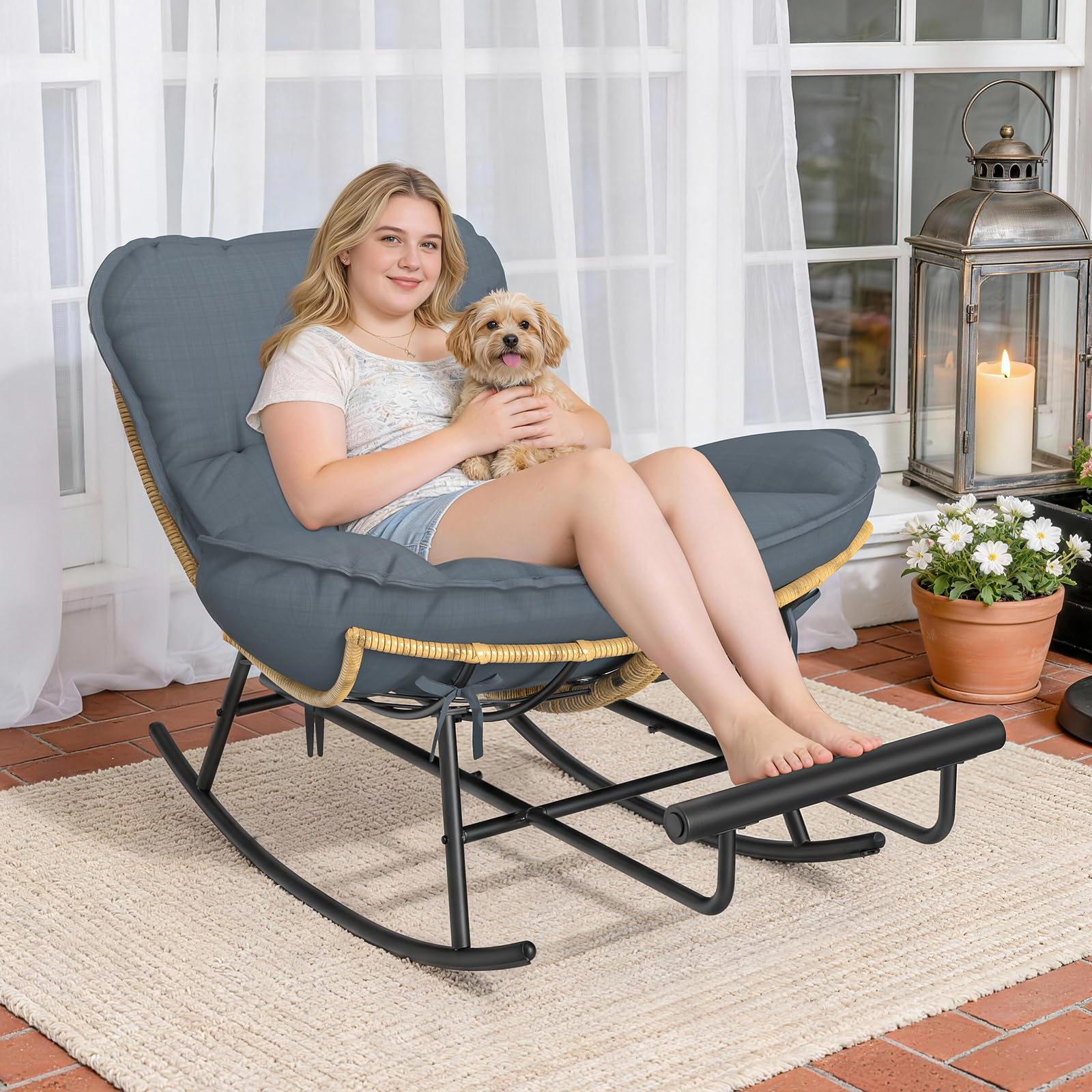 ZENPETIO chair on balcony lifestyle scene for relaxed outdoor lounging