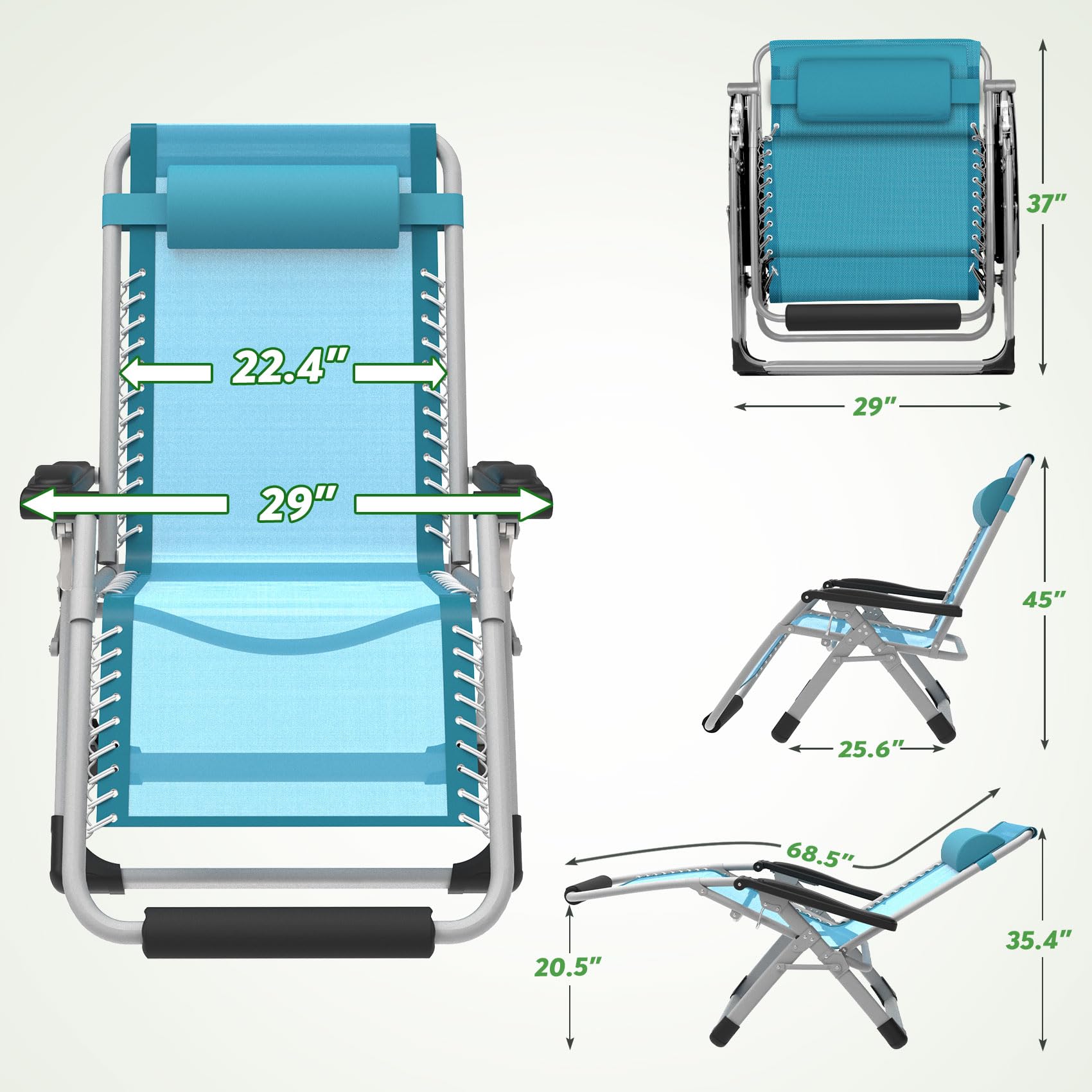 ZENPETIO side profile demonstrating recline angles and stable posture benefit