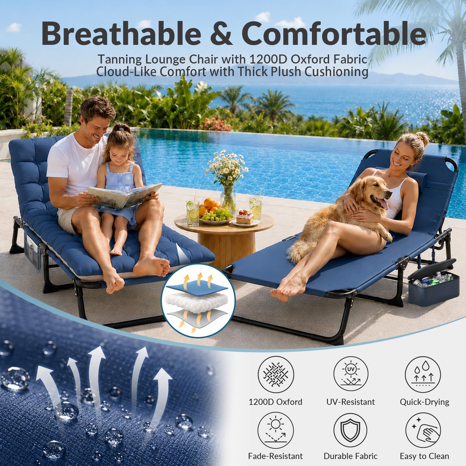 ZENPETIO folded chair with strap for easy carrying and storage