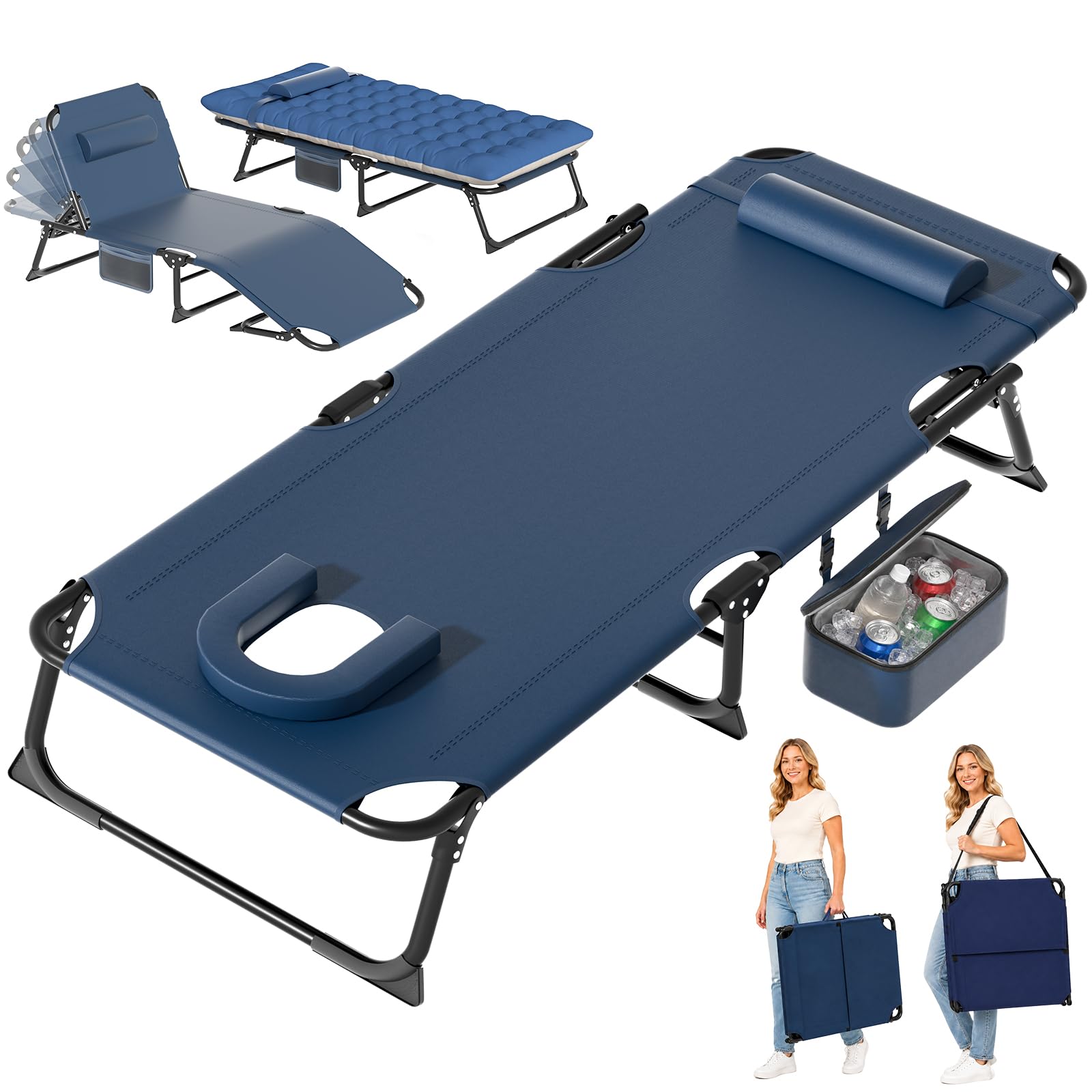 ZENPETIO next to backpack showing compact folded size advantage