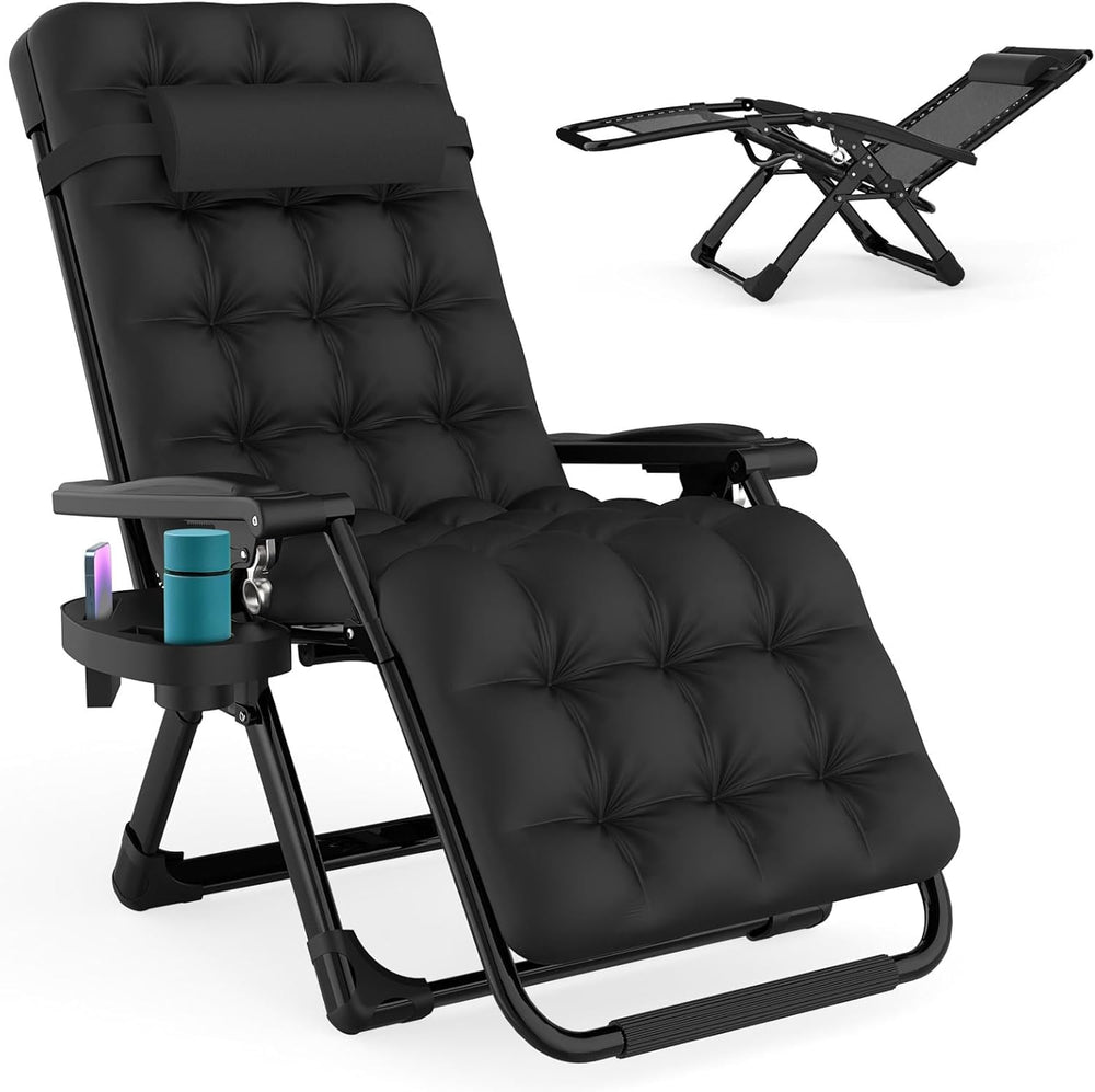 ZENPETIO chair front view showing full recline and stable frame benefit comfort