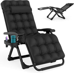 ZENPETIO chair front view showing full recline and stable frame benefit comfort
