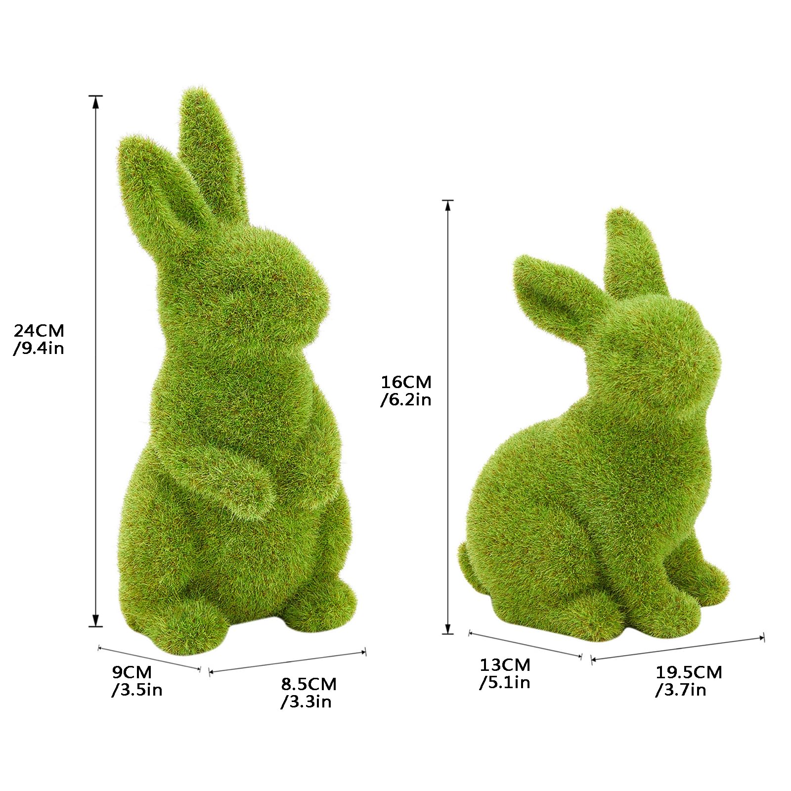 Zensounding side profile of standing rabbit, creates vertical interest
