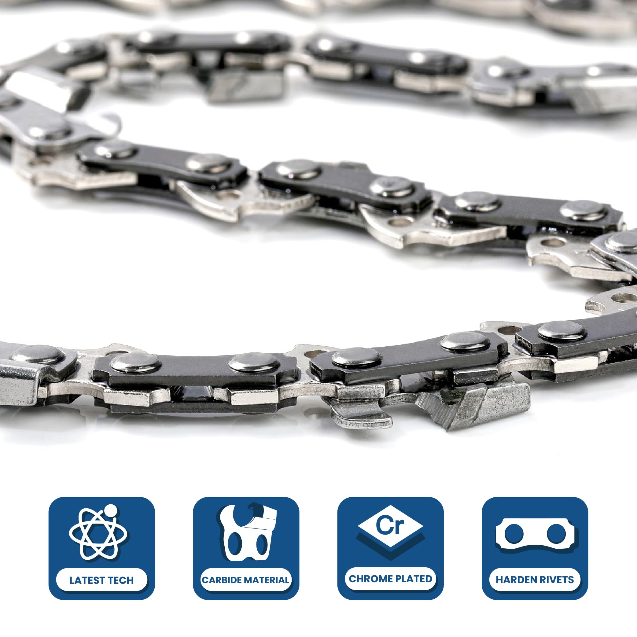 ZENTOP chain mounted on a 16" bar showing precise fit and smooth cutting benefit
