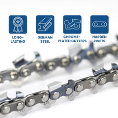 ZENTOP chain mounted on 18-inch bar in use for smoother, consistent cutting