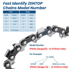 ZENTOP chain mounted on bar demonstrating correct fitment