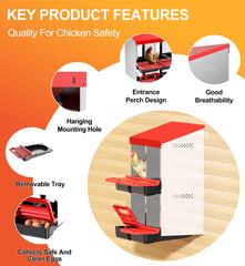 ZenxyHoC detailed view of foldable swing perch for easy hen entry and overnight closure