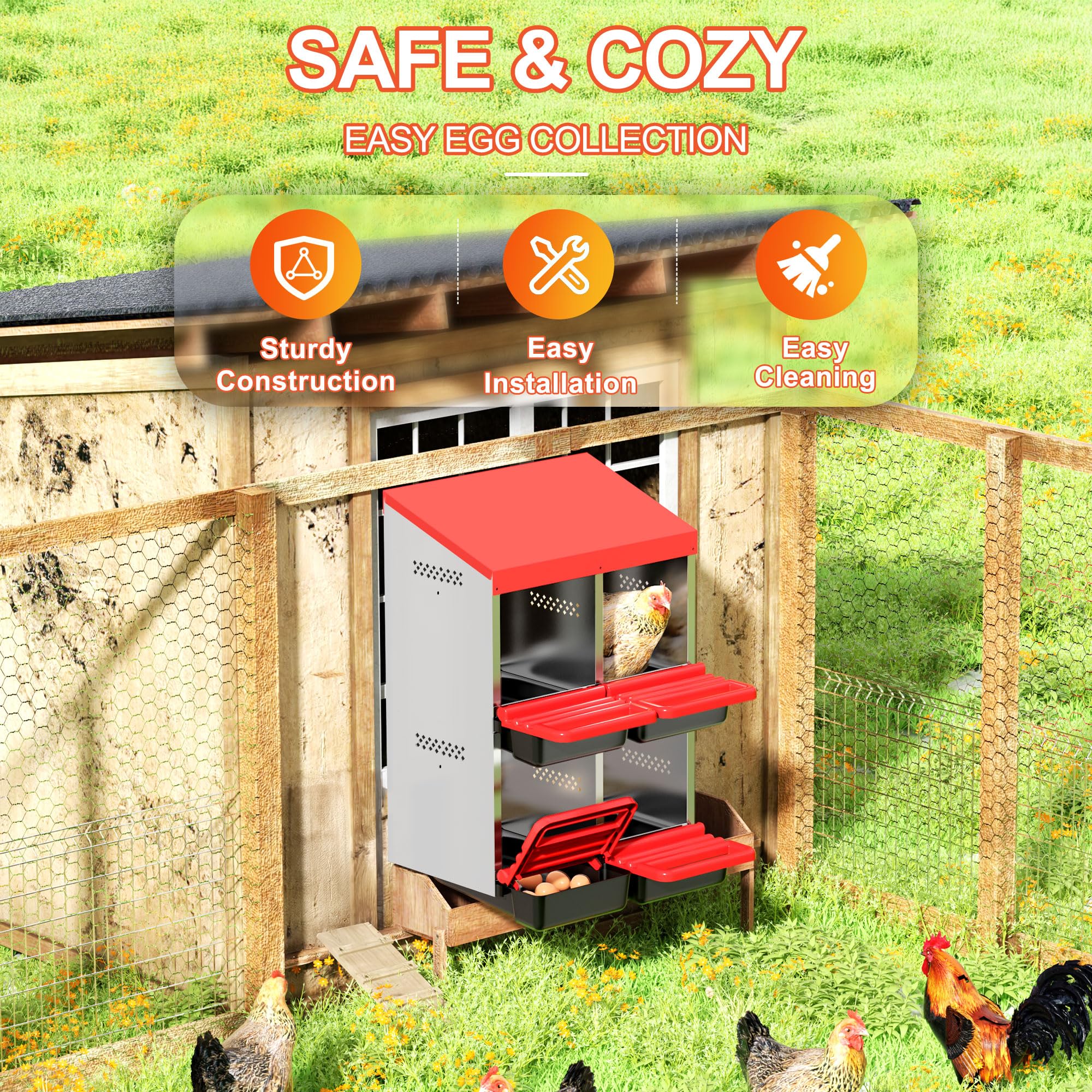 ZenxyHoC close-up of rollout tray demonstrating gentle egg protection and quick collection