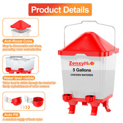 ZenxyHoC removable lid and top-fill opening enabling fast refills and checks