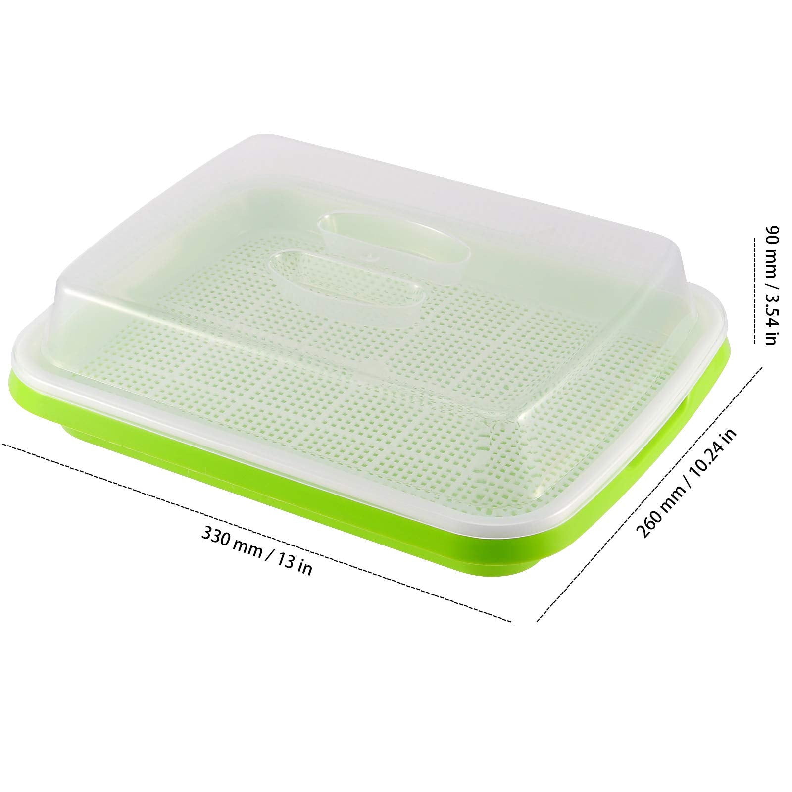 ZEONHAK clear lid close-up showing humidity retention and visible sprout monitoring