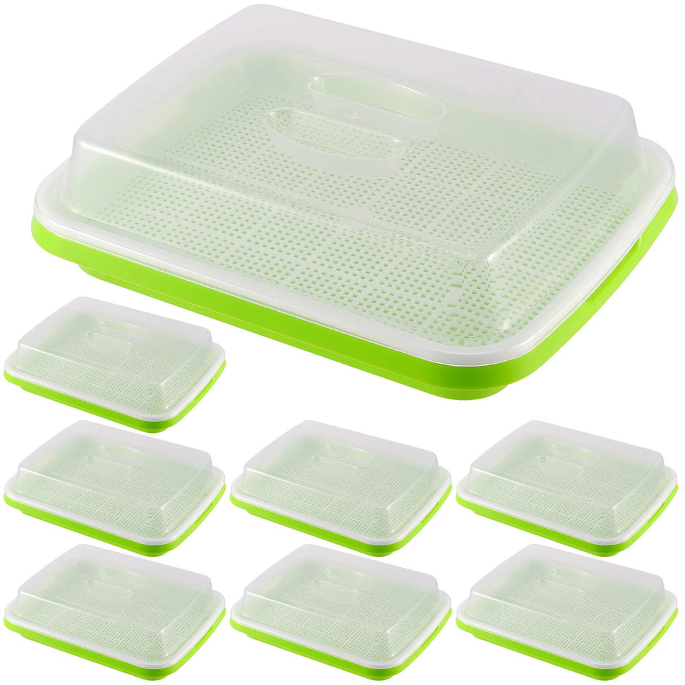 ZEONHAK front view showing eight complete sprouter trays and components for easy setup
