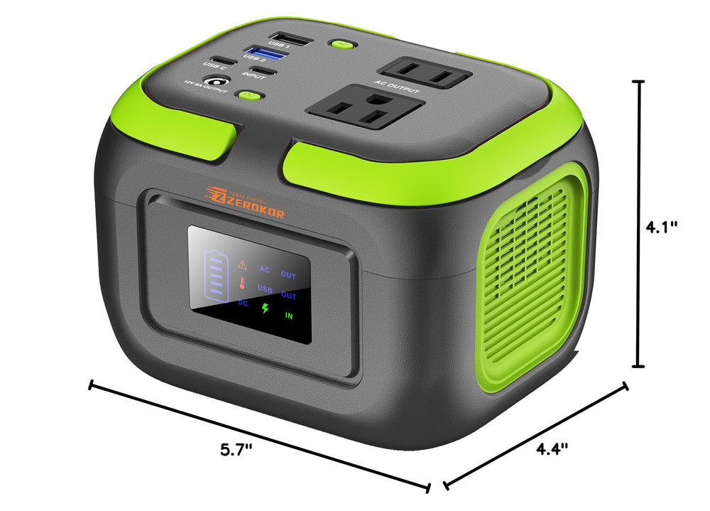 ZeroKor digital display lit, showing battery level and output for monitoring