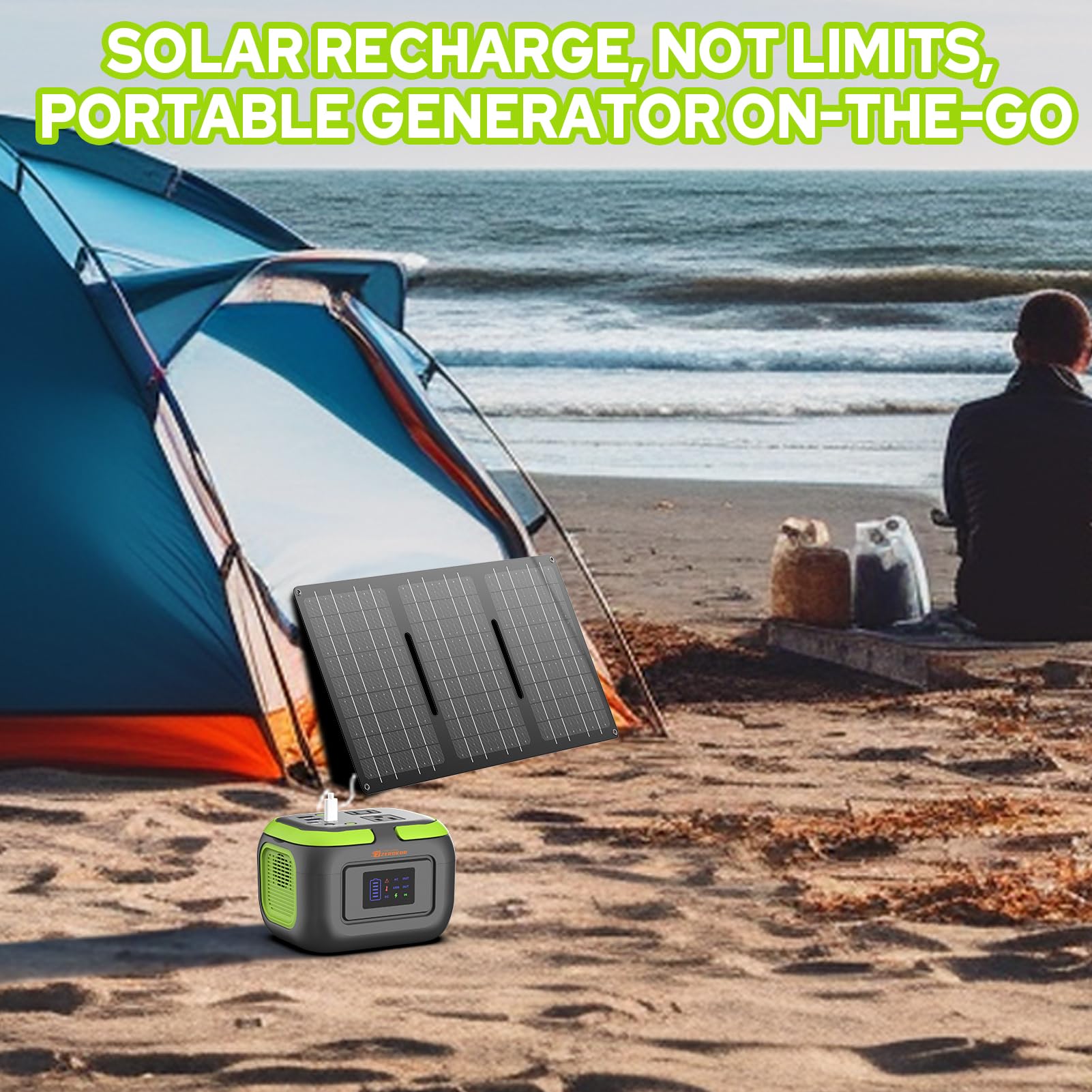 ZeroKor USB-C adapter beside unit, included fast recharging convenience