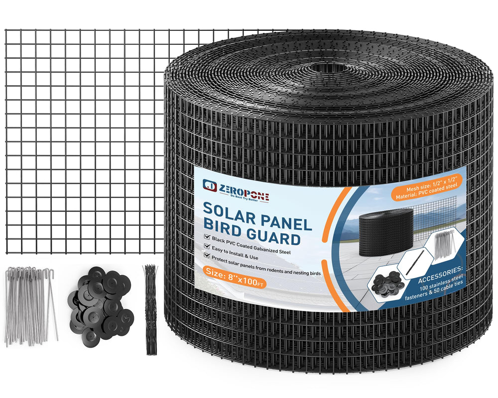 ZeroPone front view of 8in x 100ft roll showing discreet black mesh benefit