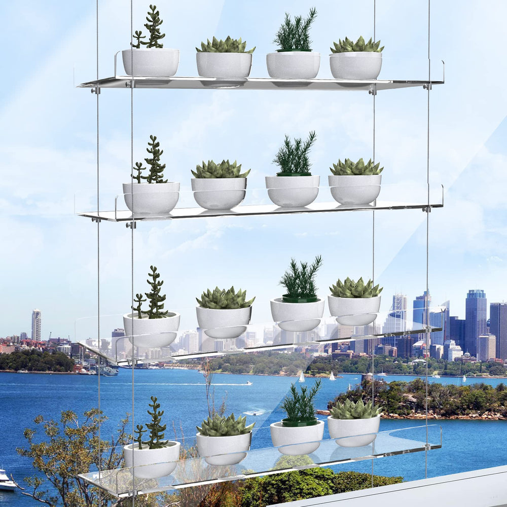 ZerzSemp front view of 4-tier acrylic shelf showing clean display and space saving
