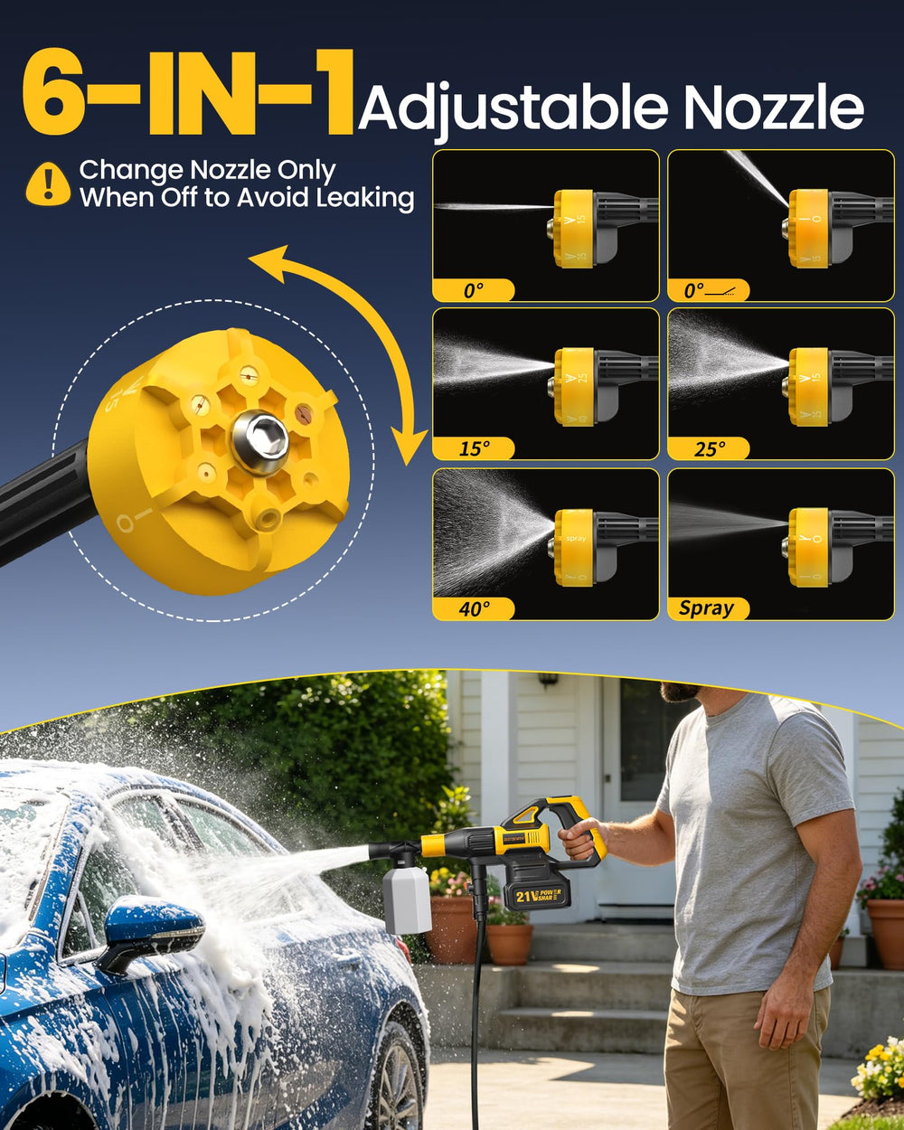 ZestZenith long 23FT hose extended for increased reach and fewer tangles