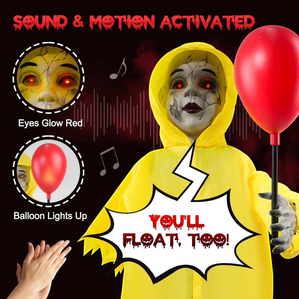 Zesua red balloon glowing to enhance nighttime visibility and scare