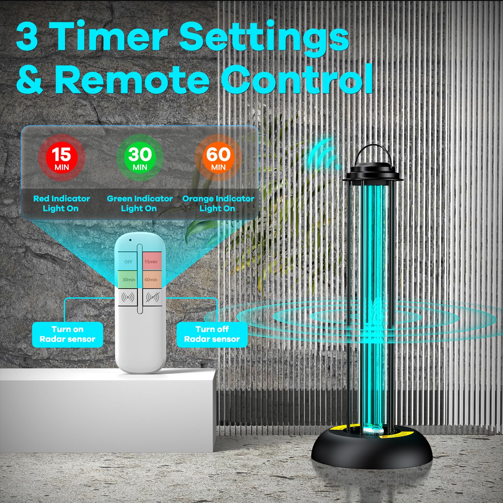 ZETAWALE remote control on table, showing simple operation benefit