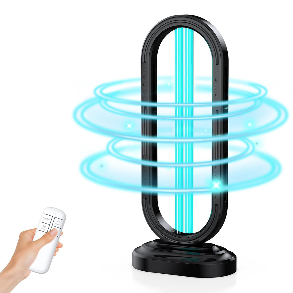 ZETAWALE front view of UV lamp showing compact design and stable base, increases convenience