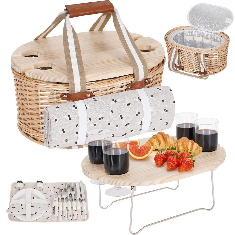 Zettfuly wicker basket front view showing classic style and easy transport