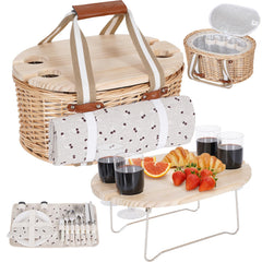 Zettfuly wicker basket front view showing classic style and easy transport
