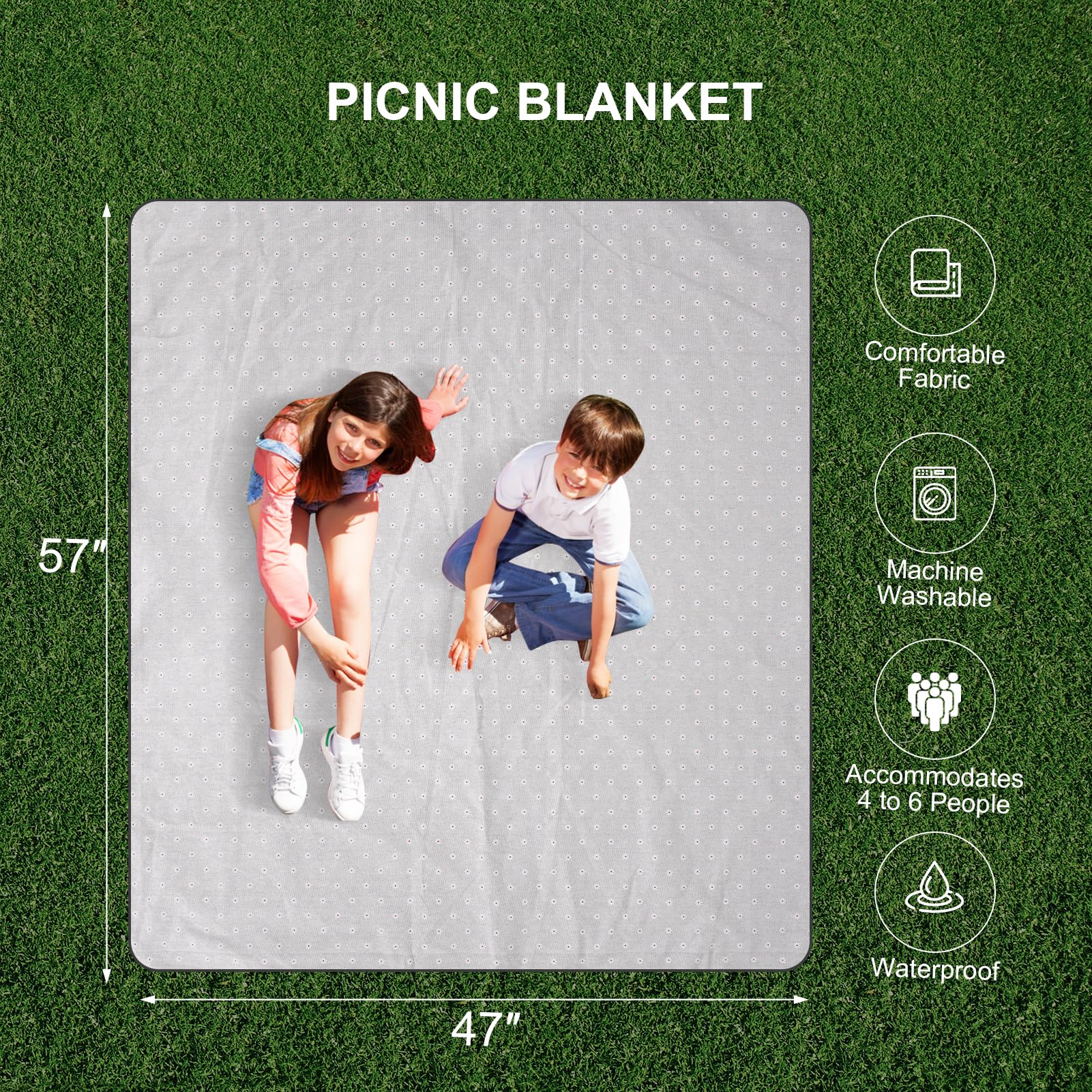 Zettfuly picnic blanket close-up texture offering comfortable outdoor seating