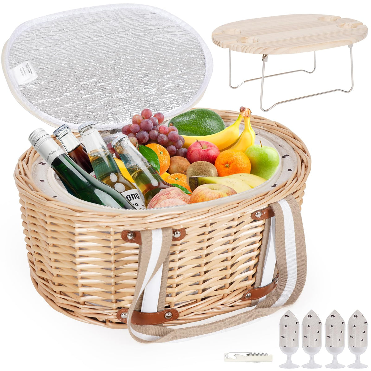 Zettfuly wicker basket front view showing organized storage benefit