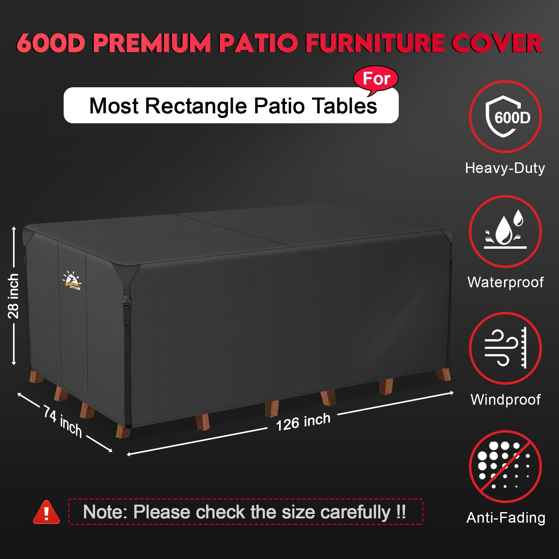 Zettum 600D fabric close-up showing PU coating and tear resistance benefits