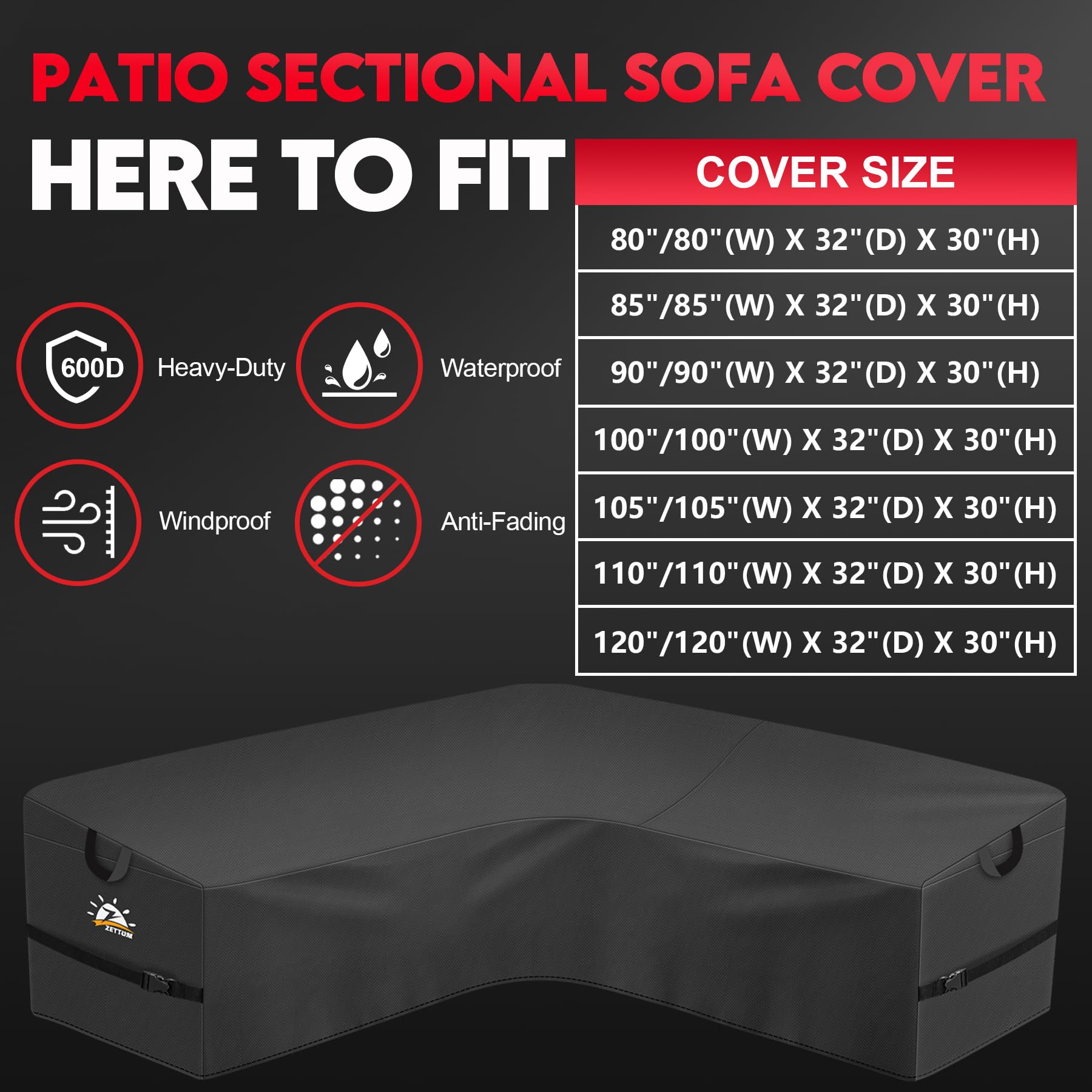 Zettum angled profile on sectional demonstrating tailored V-shaped fit and protection