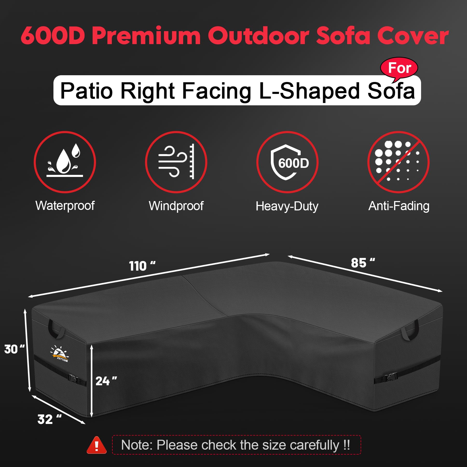 Zettum close-up of 600D oxford texture with PU coating for waterproof strength