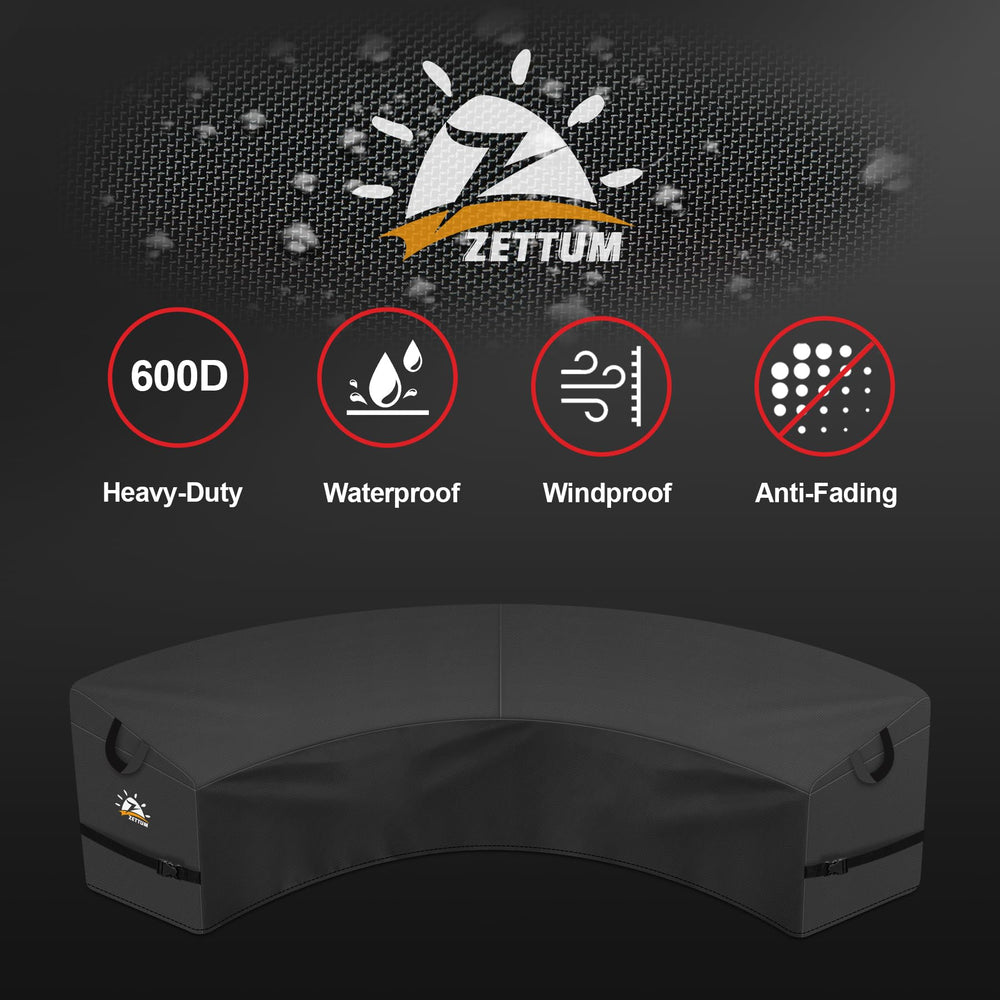 Zettum cover on sectional in use protecting sofa from rain and dirt