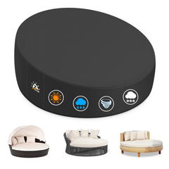 Zettum front view of 75-inch daybed cover showing full patio protection
