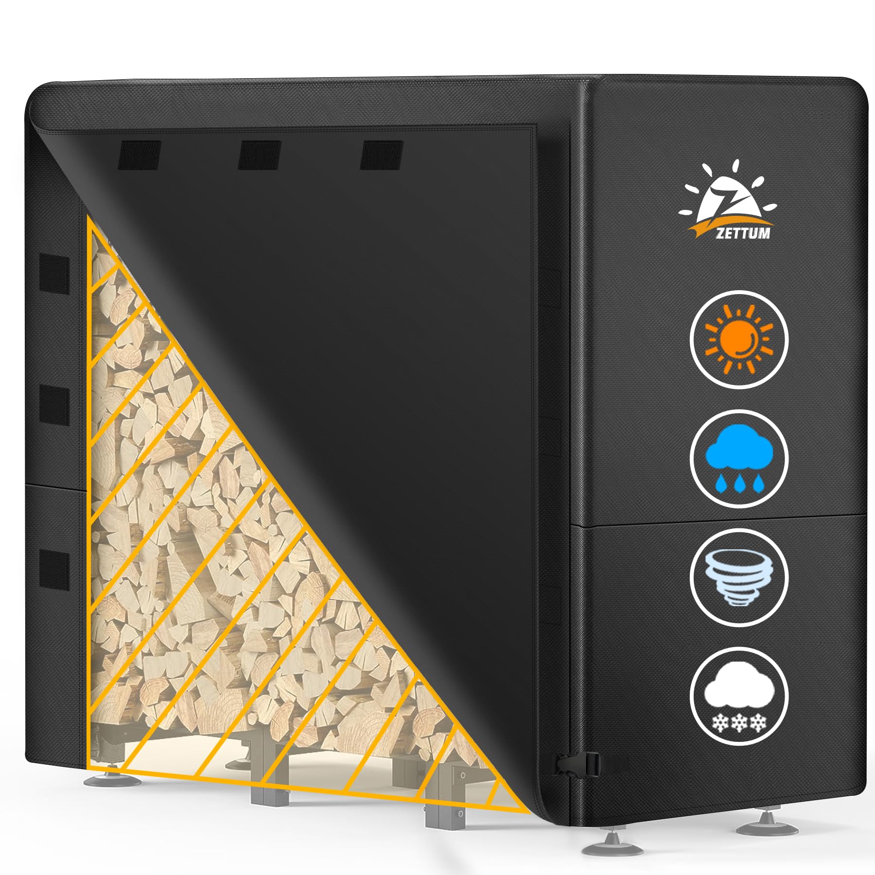 Zettum front view on a 4ft rack showing full protection and neat appearance