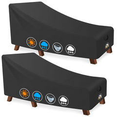 Zettum front view of two covers protecting outdoor chaise set and reducing weather damage